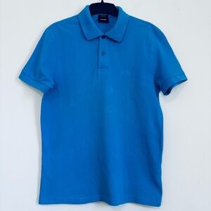 Hugo Boss Blue Regular Fit  Cotton Short Sleeve Polo Shirt Size M